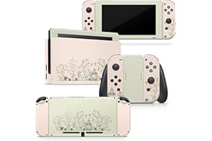 Tacky Design Japanese Cherry Blossom Compatible with Nintendo Switch Skin Wrap Cover, Beige Color for Nintendo Switch Stickers, Premium Vinyl 3M Full Wrap Decal (Switch (2017))