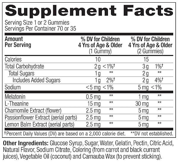 OLLY KIDS SLEEP GUMMIES, 0.5MG MELATONIN, L THEANINE, CHAMOMILE, AND LEMON BALM, RASPBERRY – 70 COUNT