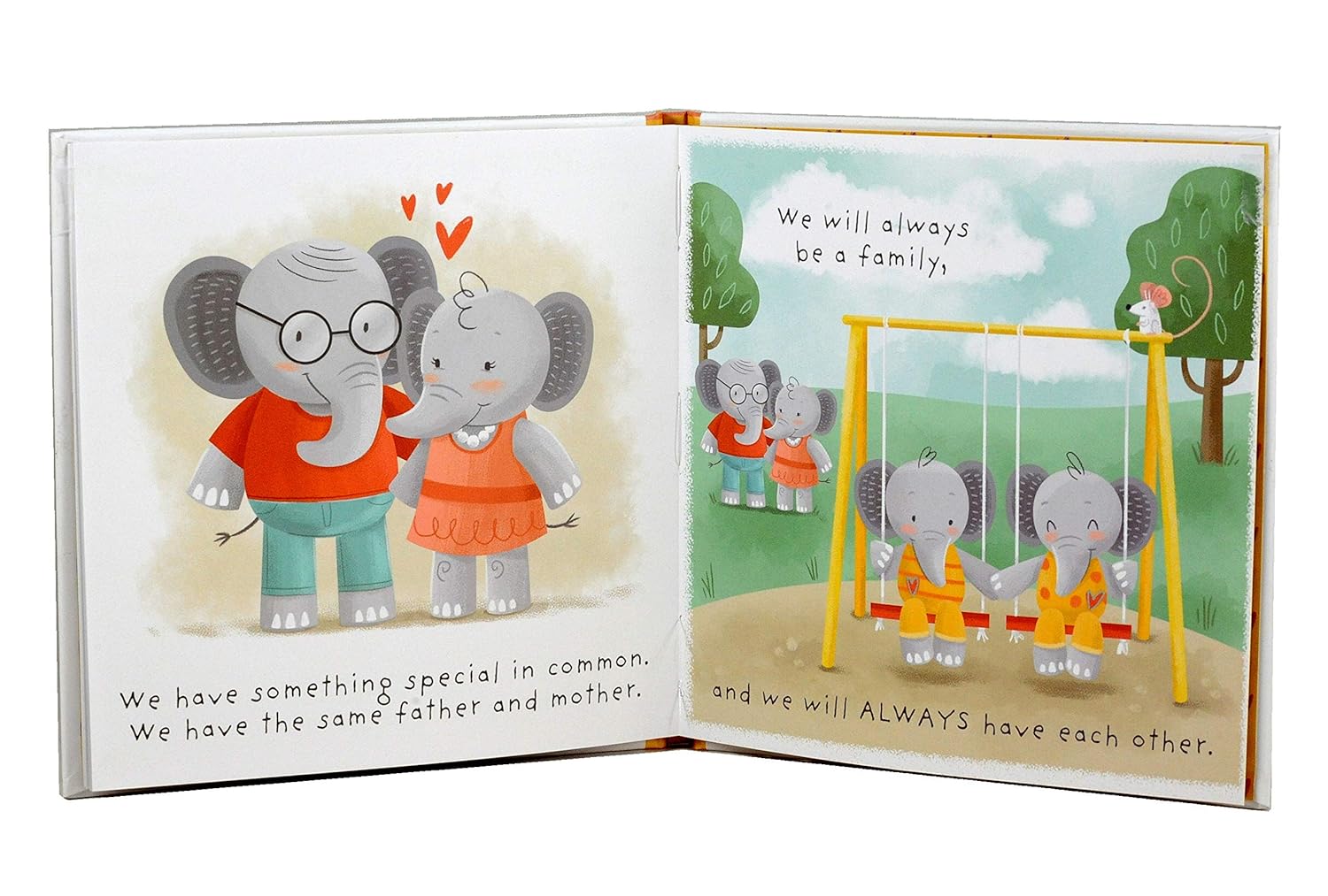 We are Twins - Baby and Toddler Twin Gift Set- Includes Keepsake Book and Set of 2 Plush Elephant Rattles for Boys and Girls/