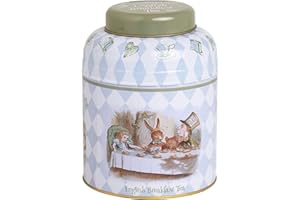 New English Teas Alice in Wonderland Mad Hatter Tea Caddy – 80 English Breakfast Teabags – Collectible Tin Featuring John Ten