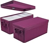 UENTIP CD Storage Boxes Pack of 2 13.2 x 5.9 x 5.3 Black