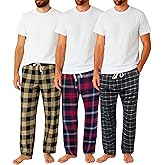 Freedom Plains Men’s 3-Pack Flannel Lounge Pants – Soft Pajama Bottoms with Pockets & Drawstring – Warm Comfy Sleepwear