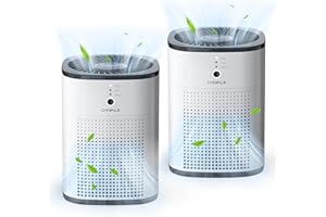 CHIVALZ Lot de 2 purificateurs d'air pour chambre à coucher, purificateurs d'air silencieux avec mode veille 24 dB, véritable