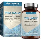Vitamin Bounty Pro-Daily Probiotic 5 Billion CFU - 13 Strains with Lactobacillus Acidophilus &amp; Bifidobacterium for Digestive Health - Probiotics for Men &amp; Women Gut Health Support
