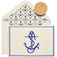 Papyrus Blank Cards with Envelopes, Nautical Anchor (16-Count)