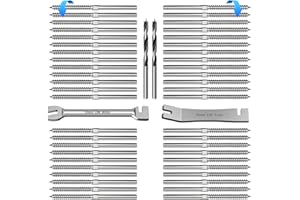 Steel DN Mate 60 Pack T316 Stainless Steel Left&Right Handed Thread Swage Lag Screws for Wood Post of 1/8" Deck Railing Kit, Cable Railing/Stair Deck Railing, DIY Hardware Kit, Wrench Included DM60