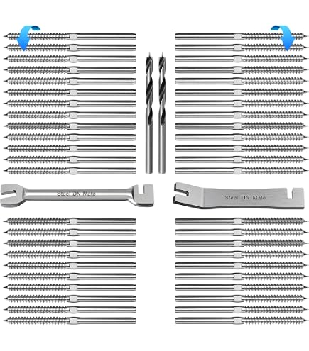 thumbnail image 2 of Steel DN Mate 100 Packs T316 Stainless Steel Right&Left Handed Thread Swage Lag Screws And Ydraulic Crimping Tool/Hydraulic Crimper With 9 Pairs Of Dies For Stainless Steel Cable Railing System 2 of 14