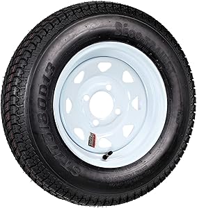 Trailer Tire On Rim ST175/80D13 175/80 D 13 Load C 4 Lug White Spoke Wheel