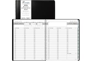 2025 Appointment Book & Planner- Ensight 8.5 x 11 inches, Large Tabbed Daily Hourly Weekly Planner, Calendar & Schedule Book 15-Minute time Slots, Business & Personal Planner Jan 2025- Dec 2025- Black