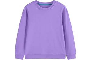 Lesteco Kids Crewneck Sweatshirt Toddler Long Sleeve Tops Medium Weight Fall Pullovers for Boys and Girls 2-14 Years