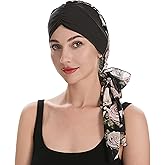ZLYC Chemo Headwear Head Scarf Headwraps Long Head Covering Lightweight Beanie for Women