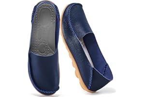 Ecetana Loafers for Women Penny Shoes Comfortable Slip On Casual Womens Loafers Fashion Moccasins Lightweight Round Toe Driving Flats Boat Shoes