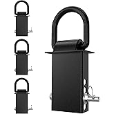 RETRUE 4PCS 20,000lbs Trailer Stake Pocket D Ring with Added Security Bolt Nut, Heavy Duty Removable Stake Pocket Tie Down for Flated Trucks and Trailers, Utility Trailer Accessories, Black