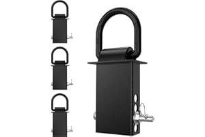 RETRUE 16200lbs Trailer Stake Pocket D Ring with Added Security Bolt Nut, Heavy Duty Removable Stake Pocket tie Down for Flatbed Trucks and Trailers, Utility Car Trailer Accessories 4PCS Black