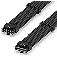 EZDIY-FAB 16AWG PCI-e 5.0 12VHPWR PSU Sleeved Cable, 600W 12+4 Pin Male to 12+4 Pin Male Cable for RTX 3090Ti/4070Ti/4080/4090, 60cm/23.62in-Black