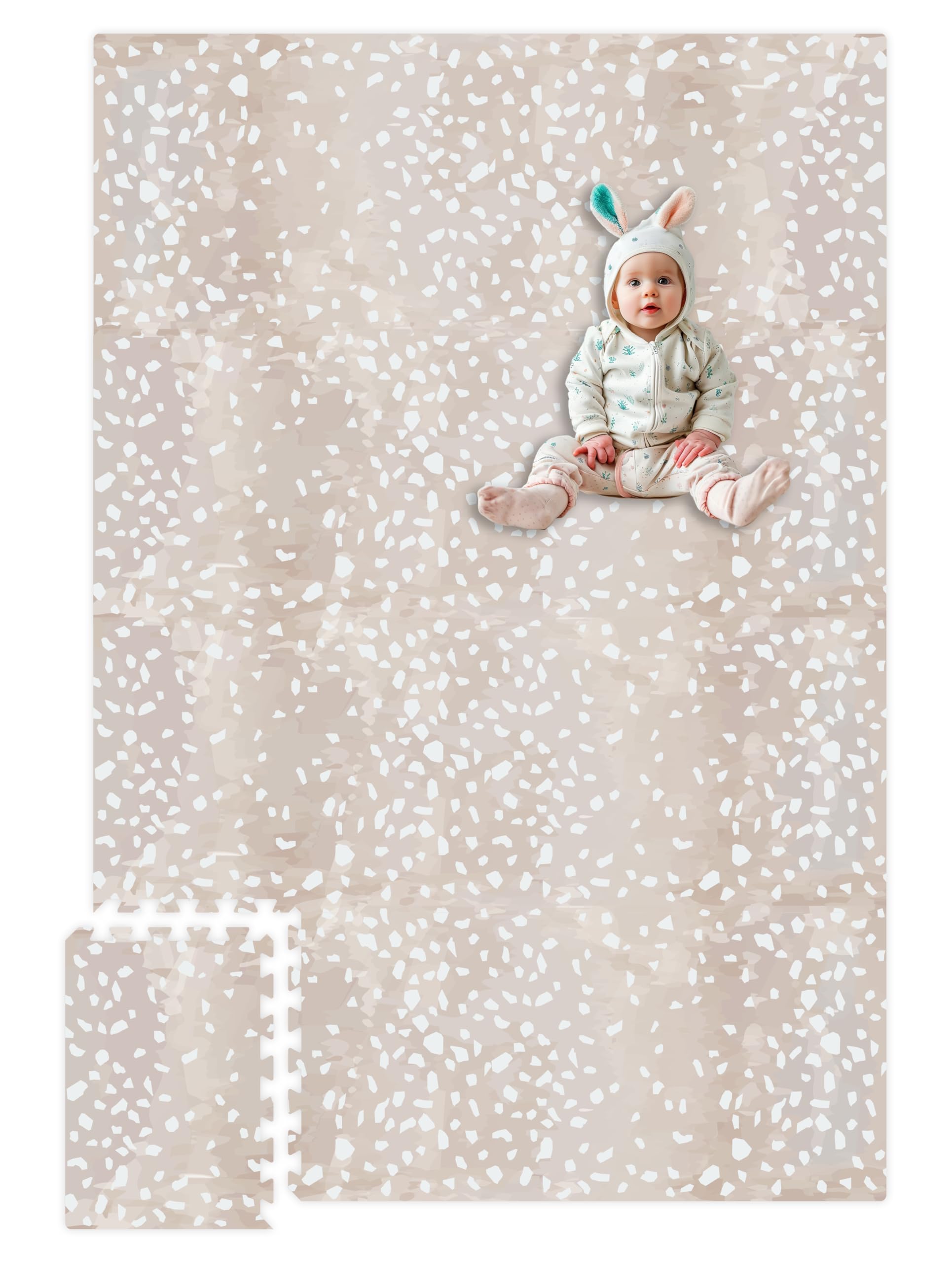 Photo 1 of Upgraded Premium Soft Foam Baby Play Mat – Connectable to Create Larger Play Spaces, 5.5 x 3.9 ft, Easy to Clean, 0.5” Thick – Modern Terrazzo Design for Playrooms and Home Décor