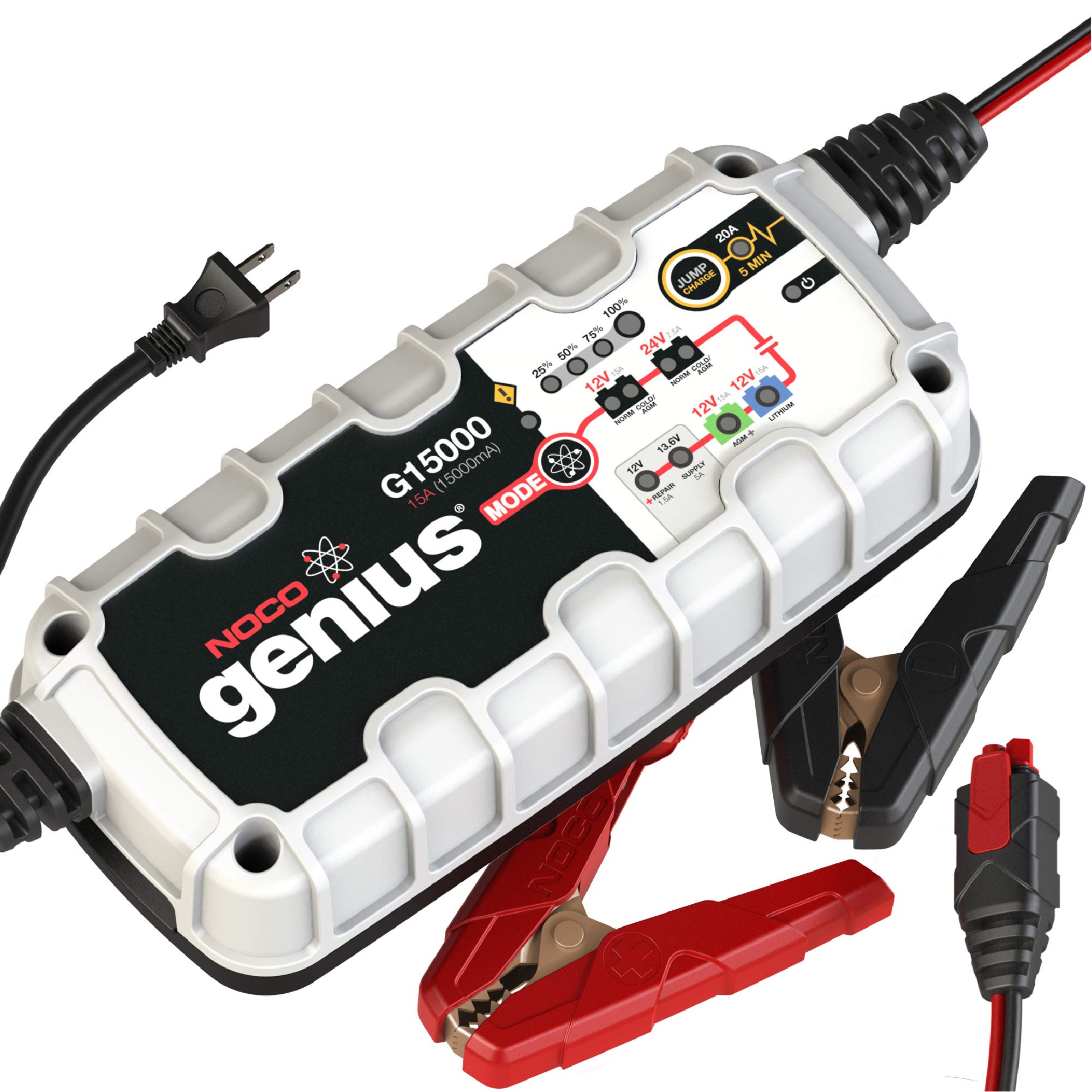 NOCO Genius G15000 12V/24V 15 Amp ProSeries Battery Charger and