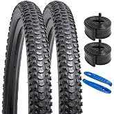 YUNSCM 26" Mountain Bike Tires 26x1.95/53-559 Foldable Bicycle Tires 2-PCS | 26" Durable Replacement Tires Compatible with 26 x 1.95 Mountain/Off Road/Trail Bike Bicycle Tires(Y-1321)