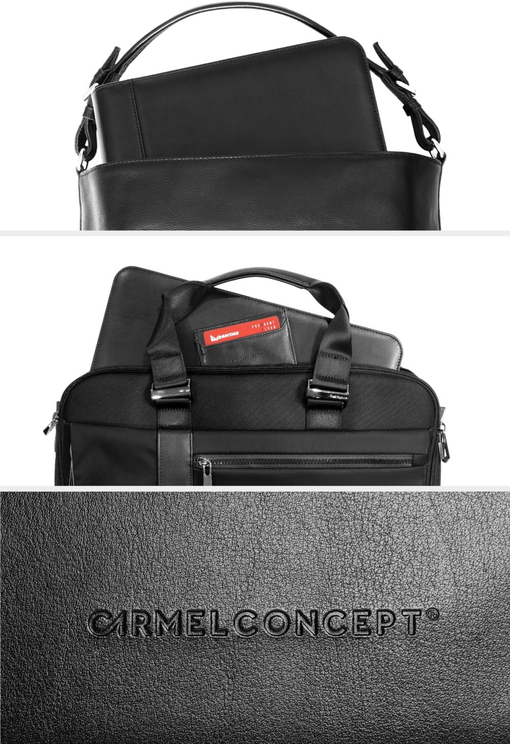 CARMEL CONCEPT Professional Padfolio with Bonus Business Card Holder, Vegan Leather Portfolio Folder with Zippered Closure - Image 5
