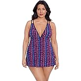 Trimshaper Womens Built-in Tummy Control Tracey Swimdress with Adjustable Side Tie