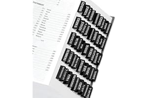 JEJEGO Bible Tabs for Women & Men, Bible Book Tabs for Study Bible, Large Print Repositionable Bible Index Tabs, Bible Labels Tabs, Bible Study Supplies(Black)