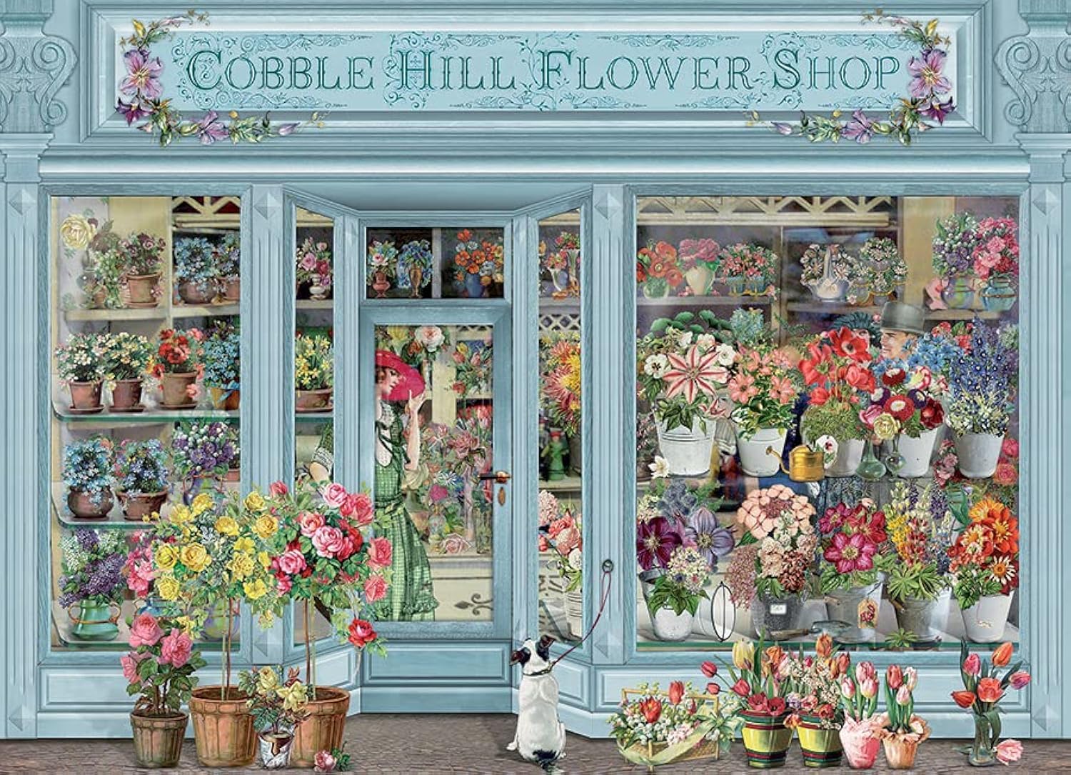 Cobble Hill 1000 Piece Puzzle - Parisian Flowers - Sample Poster Included