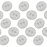 50 Pack Silver Sewing Buttons 0.4 inch 16L Glitter Buttons Round 2 Hole Glossy Plastic 10mm Ideal for Shirt Blouse Skirt School Outfits Aprons Pants Jackets Accessories Bags DIY Crafts