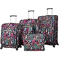 Lily Bloom Luggage Set 4 Piece Suitcase Collection with Spinner Wheels for Woman (Wildwoods)