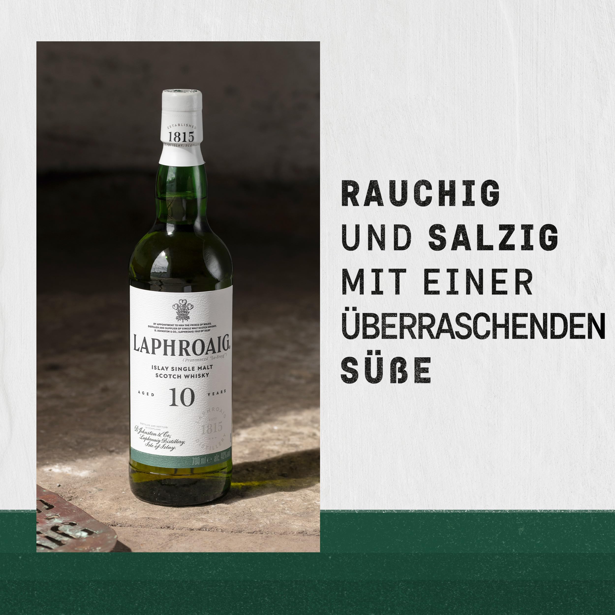 Laphroaig 10 Jahre | Islay Single Malt Scotch Whisky | mit Geschenkverpackung | einzigartig rauchig-torfiger Geschmack | 40% Vol | 1 x 0,7l 4
