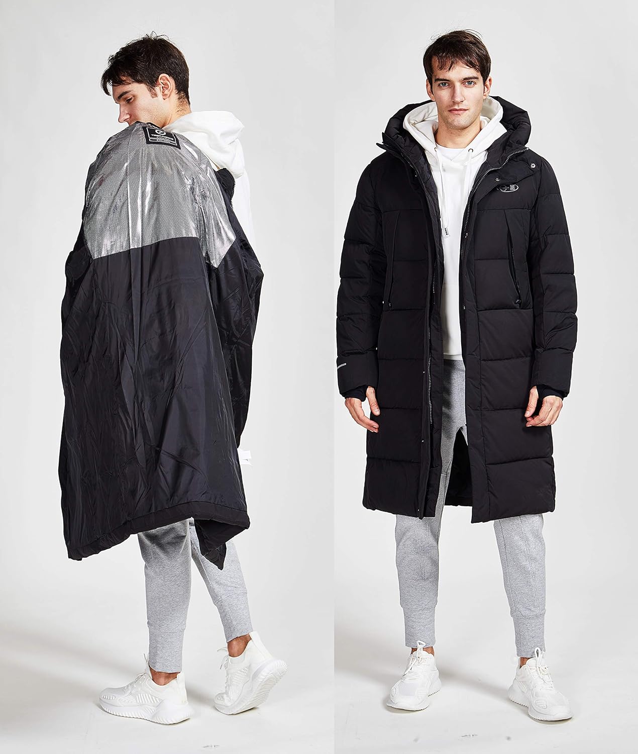 TIGER FORCE Winter Active Coat Long Puffy Jacket for Men Hoodie Thickened Padded Outerwear Snowjacket Extremely Cold at  Men’s Clothing store