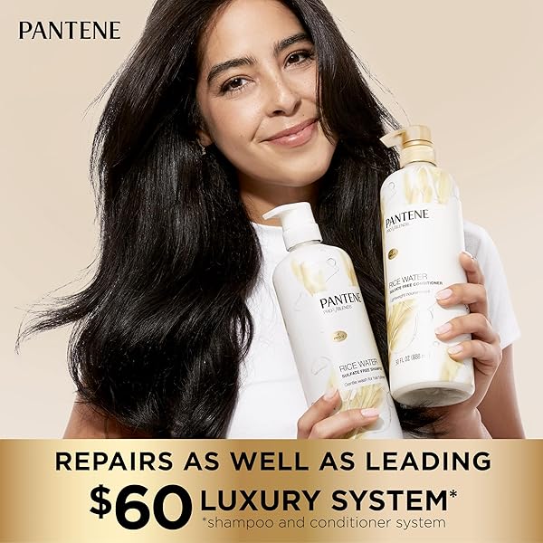 PANTENE CONDITIONER, WITH RICE WATER, PROTECTS NATURAL HAIR GROWTH, VOLUMIZING, FOR WOMEN, NUTRIENT INFUSED WITH VITAMIN B5, PRO-V BLENDS, 30.0 OZ