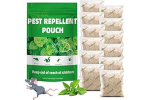 TRIHOOD 12 Pack Peppermint Oil Mouse Repellent Pouches - Powerful Pest Repellent for Rodent Rat Mice Skunk Squirrel Roach Moth, Mice Deterrent for House/Car/RV/Garage/Boat/Shed/Basement, Plant-Based Formula