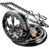 Alwesam Pocket Watch Vintage Mechanical Pocket Watches with Chain Christmas Graduation Birthday Gifts Father's Day
