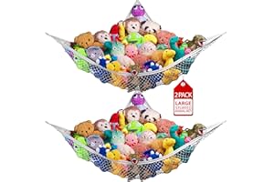 Handy Laundry Stuffed Animal Hammock Corner Net 2-Pack – Stuffed Animal Net & Mesh Toy Organizer for Kids Room – Flexible Storage for Plush Toys, Teddy Bears & Cuddly Favorites – Durable, Easy Install