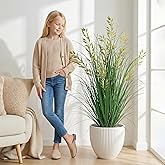 Ttranewsoo Artificial Plants Artificial Wheat Grass Faux Plants Artificial Grass Plant Fake Green Plants Tall Fake Plants Tall Suitable for Indoor Home Decor Outdoor Porch Terrace Decor(47In 1PCS