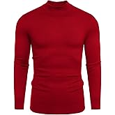 Babioboa Men's Mock Turtleneck Sweater Slim Fit Half Turtleneck Long Sleeve Knit Pullover Thermal Casual Solid Knitwear