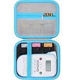 co2CREA Case Replacement for Brother PT-N10 Personal Handheld Label Maker | Storage Holder Carrying Organizer for Label Tapes and Other Accessories (White Case + Blue Zipper)