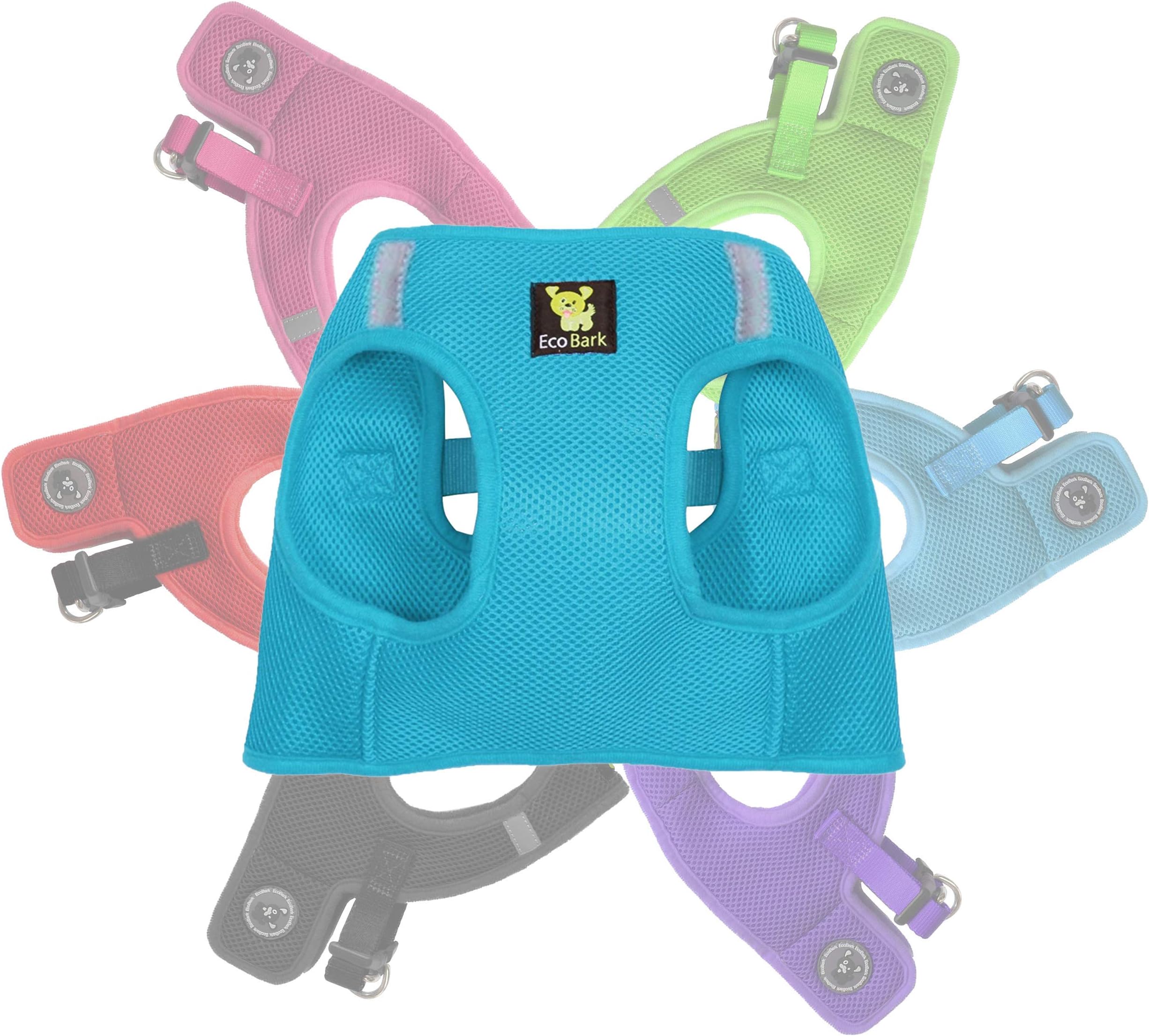 EcoBark Rapid Fastener Super Comfort Fully Adjustable Double Padded Step in Dog Harness (X-Small, Sky Blue)