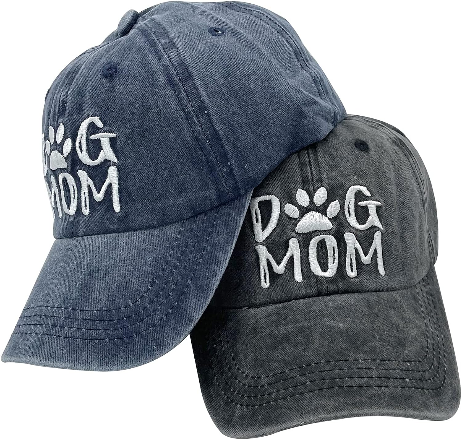 Waldeal 2 Pack Embroidered Dog Mom Hat for Women Adjustable Pets Lover Baseball Cap Black Navy at  Women’s Clothing store