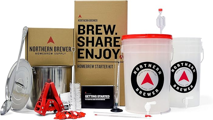 Northern Brewer - Brew. Share. Enjoy. HomeBrewing Starter Set, Equipment and Recipe for 5 Gallon Batches (Block Party Amber with Testing Equipment)