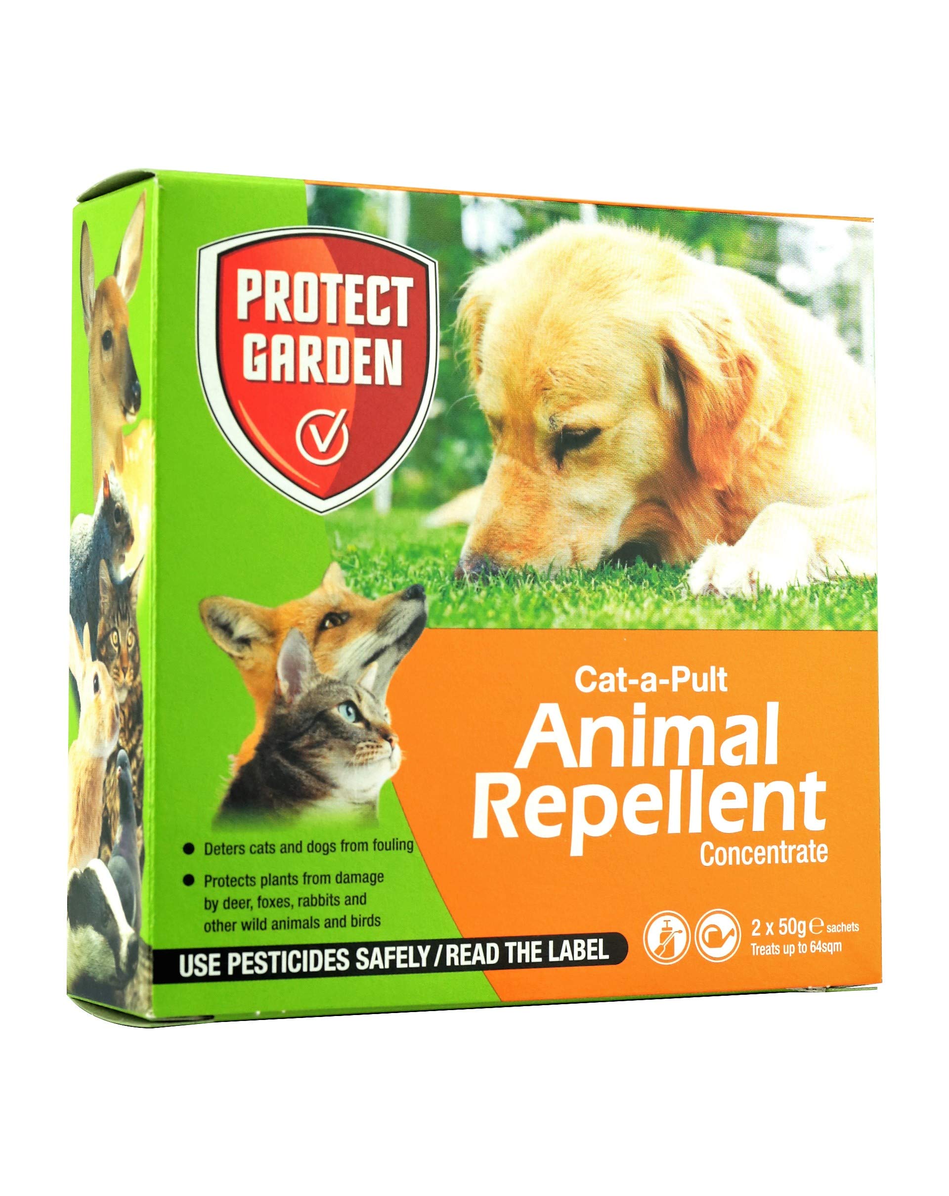 PROTECT GARDEN 86600253 Cat-a-Pult Animal Repellent, 2 x 50g - Non-Harming Concentrate Animal Repellent - Scent Based Repellent Deters Animal Fouling - Effective Against Foxes, Cats & More