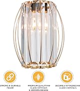 Giggi Gold Crystal Light Shade Cylinder 16x20cm with Oval Rings view 4
