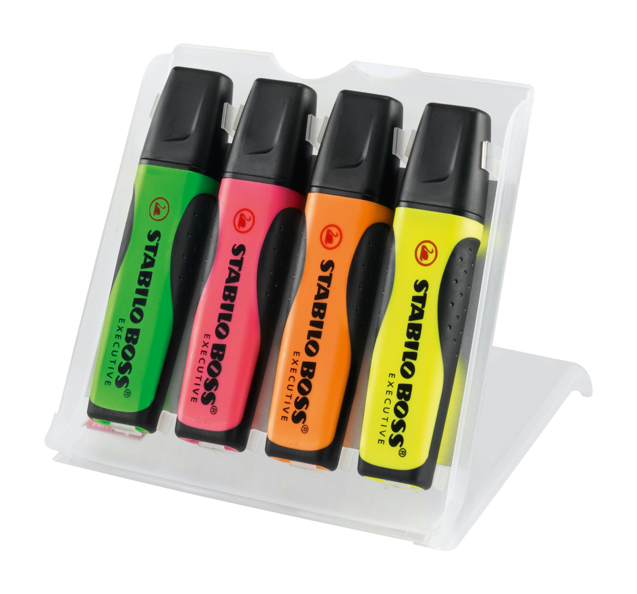 Highlighter - STABILO BOSS EXECUTIVE - Pack of 4 - green, pink, orange, yellow