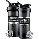 BlenderBottle Classic V2 Shaker Bottle Perfect for Protein Shakes and Pre Workout, 28-Ounce, Black, 2 Pack