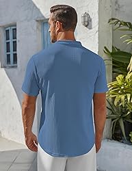 COOFANDY Men's Henley Shirt Short Sleeve Band