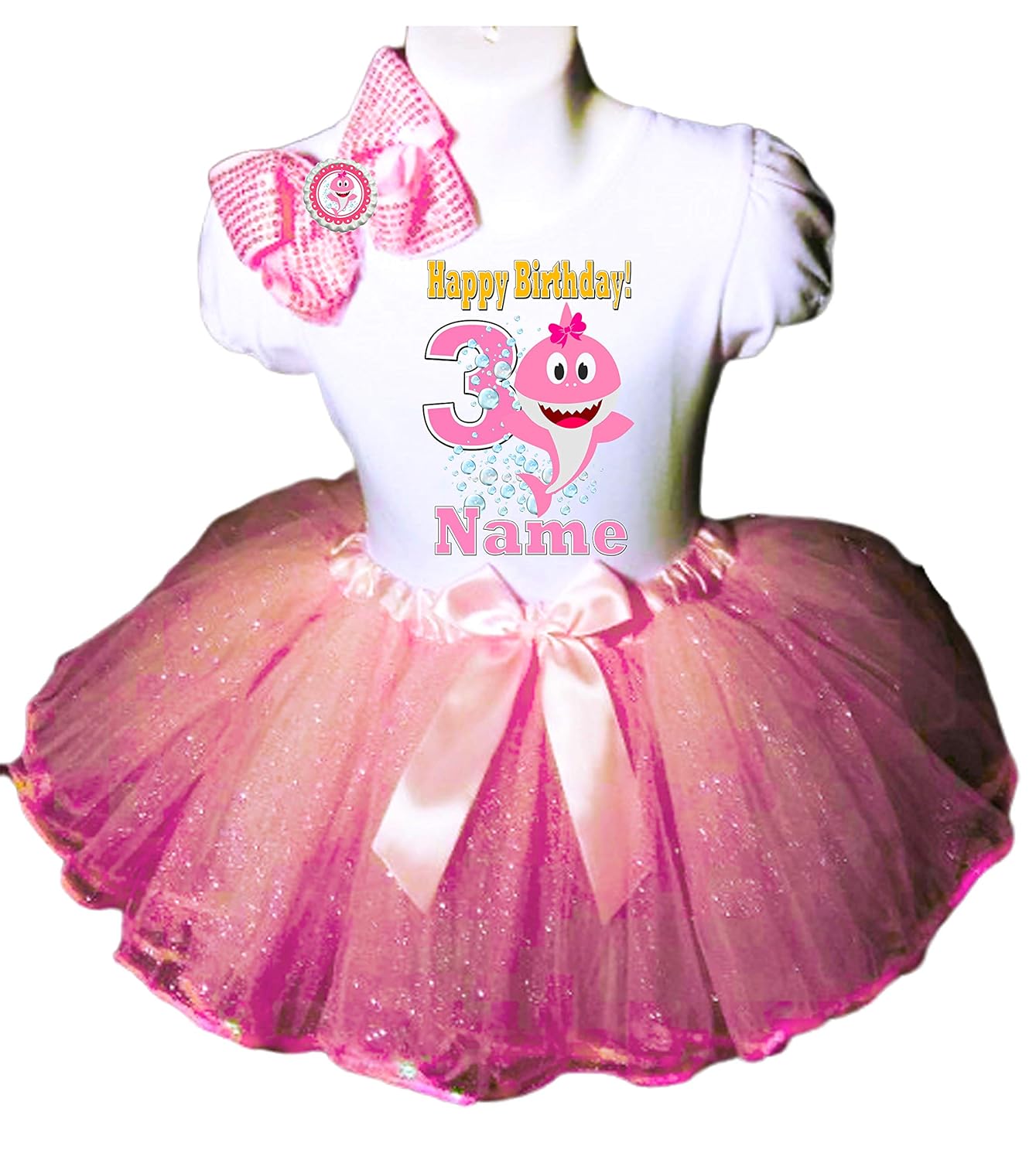 Amazon Com Baby Shark Birthday Dress 3rd Birthday Party Pink Tutu