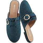 Ablanczoom Mules for Women Flat Shoes: Comfortable Closed Toe Slip On Dressy Suede Womens Mule 2025 Office Indoor Outdoor