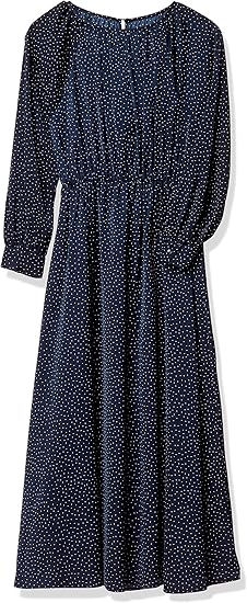 Amazon Co Jp ナチュラルビューティーベーシック ワンピース ヴィンテージサテンワンピース レディース ネイビー オフドット 日本 S 日本サイズs相当 服 ファッション小物