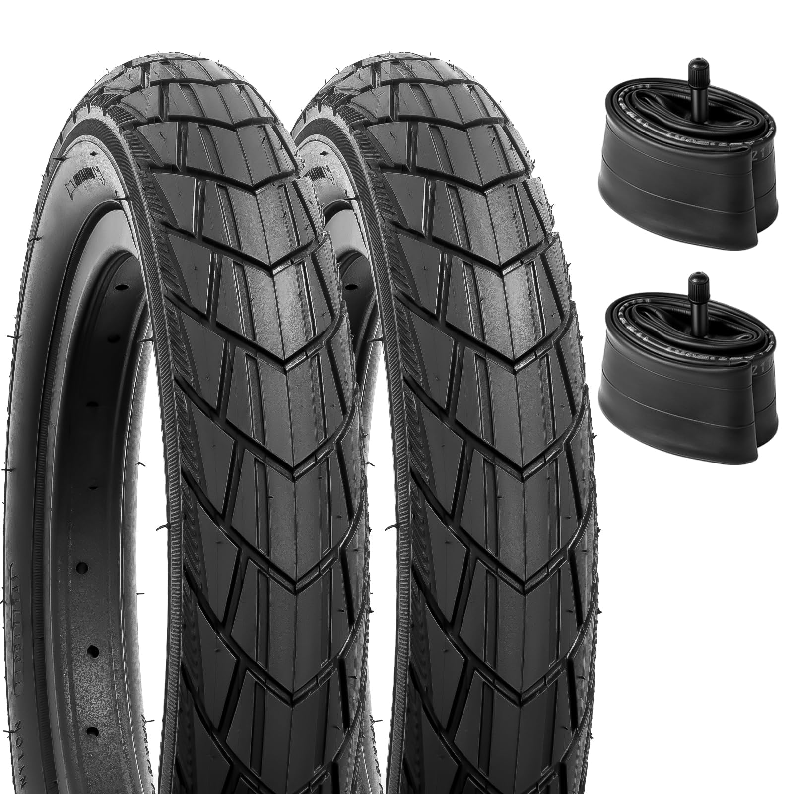 YunSCM 2Pcs 12.5 Kid Bike Tyre 12 1/2x2 1/4 (12.5x2.25) Tires 57-203 and 12/12.5" Heavy Duty Inner Tubes AV32mm Valve Compatible with 12 1/2 x 2 1/4 12.5 x 2.25 Child Road Bike Tyres and Tubes
