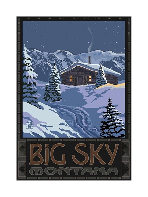 Northwest Art Mall Pal 0142l Wmc Big Sky Montana Winter Mountain